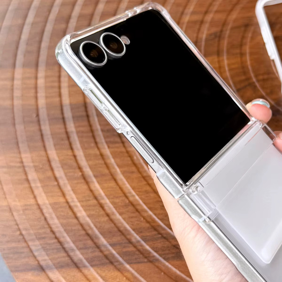 Samsung Handyhülle mit Gummiband-Scharnier für Samsung Z Flip 7, 6, 5, 4, 3 in Transparent, matte und schlanke Abdeckung - Bild 3