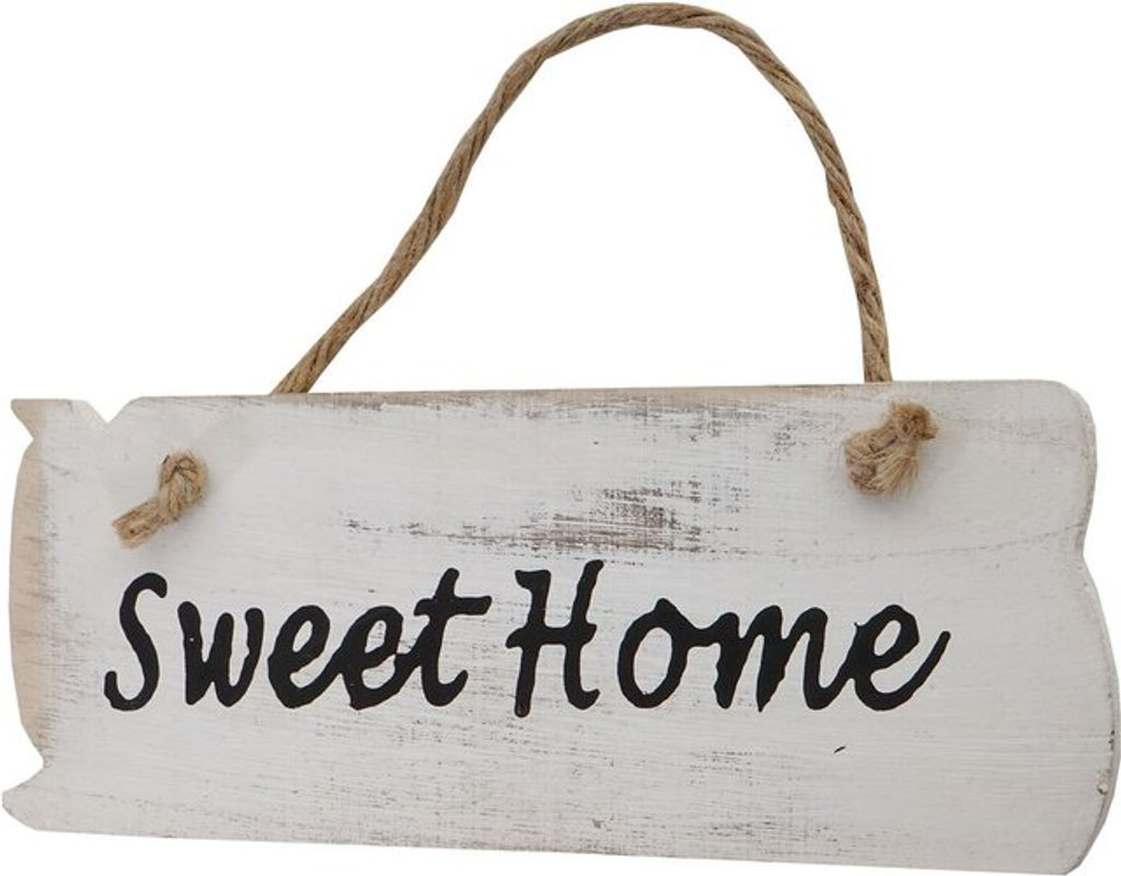 Wandschild My Own Place von MCW in Weiß im Vintage-Look aus Holz, B/H/T: 25 x 10 x 1 cm - Bild 1