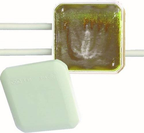 CellPack 428124 Universalbox halogenfrei in Weiß mit Steckklemmen, vergießbar und witterungsbeständig, B: 90 mm, L: 90 mm - Bild 1