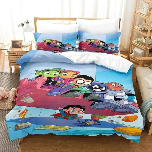 Teen Titans Go Bettwäscheset von Binchi Fitness mit 3D-Druck, Mehrfarbig, B/H: 260 x 240 cm - Bild 1