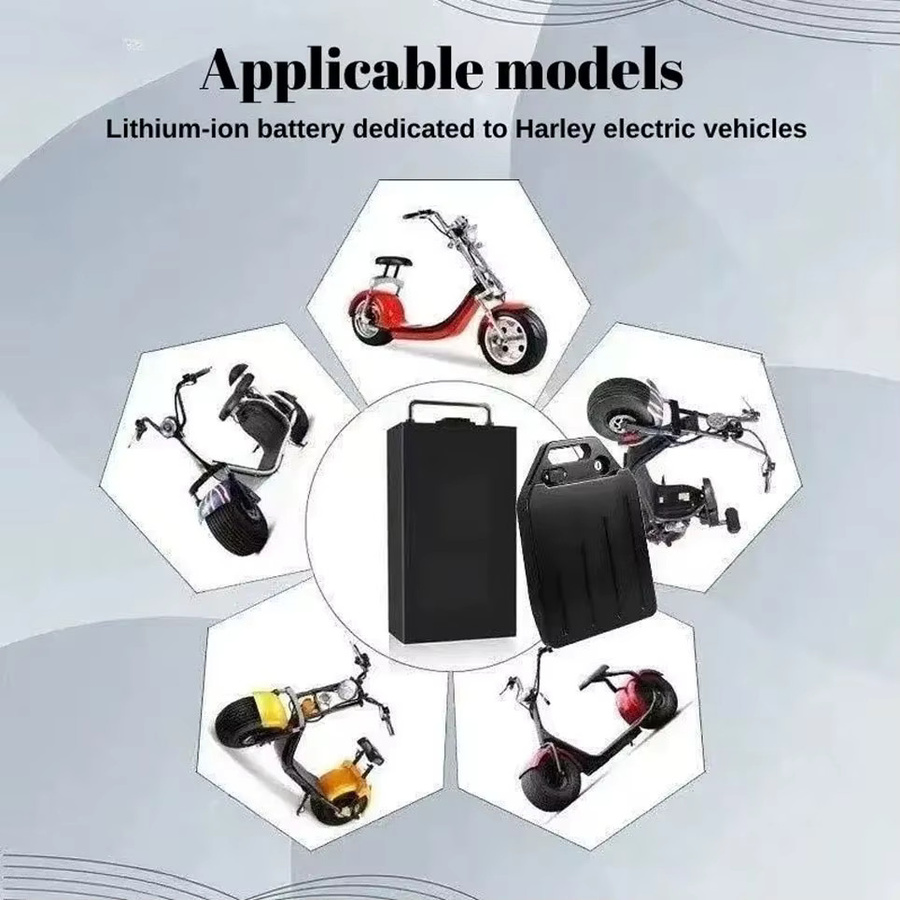 Ddadache Lithium-Batterie 60V für Harley und CityCoco Elektroroller, 18650 Akku in Schwarz - Bild 6