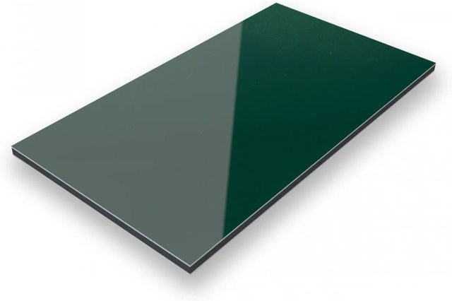 Aluverbund24 Aluminiumverbundplatte Moosgrün RAL 6005, B/H: 50 x 100 cm, Dicke: 3 mm - Bild 1