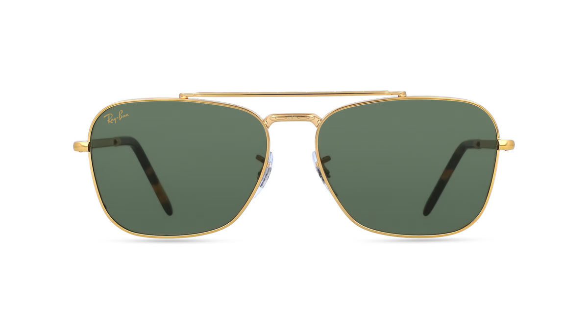 Ray-Ban RB 3636 Sonnenbrille, Vollrand, Quadratisch, Metall, Unisex, Gold, Green - Bild 1