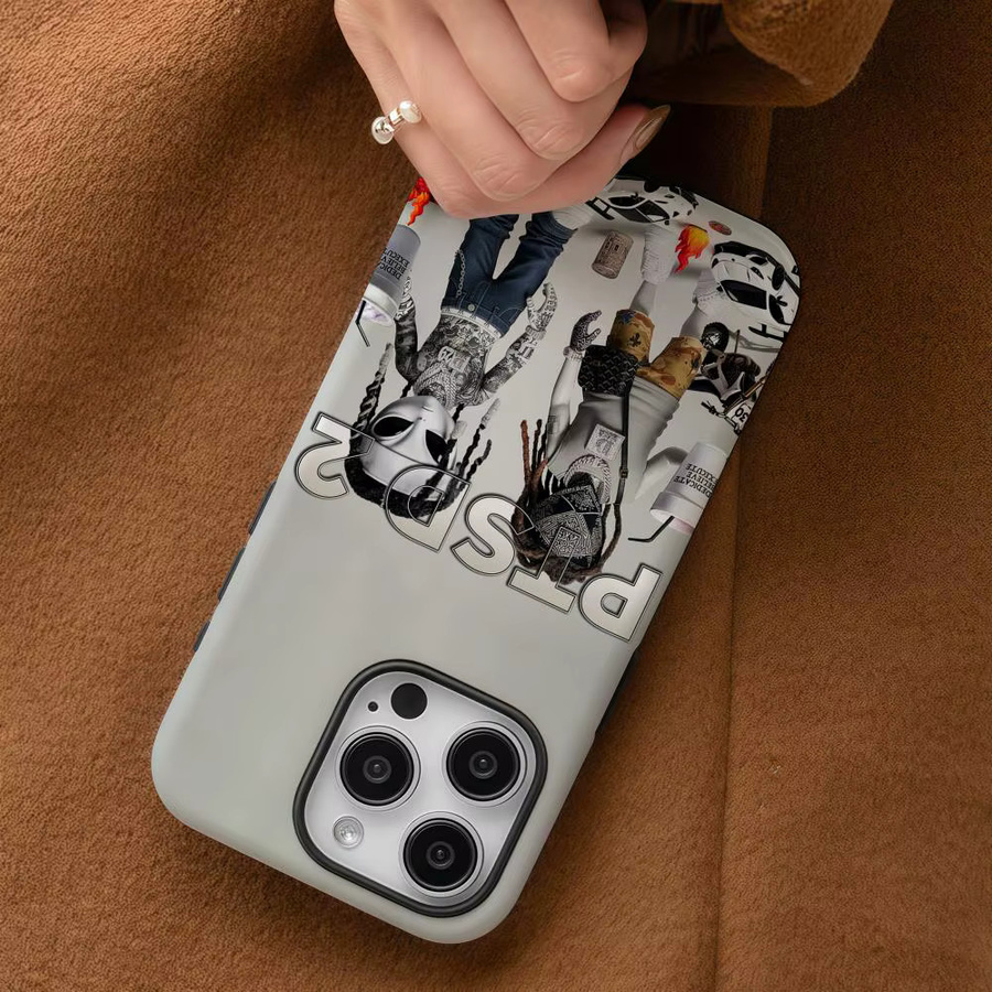 D-D-Block Europa PTSD 222 Handyhülle für iPhone 12 bis iPhone 17 Pro Max Plus, glänzende HD-Doppelschicht-Flüssighartschale, Weiß - Bild 4