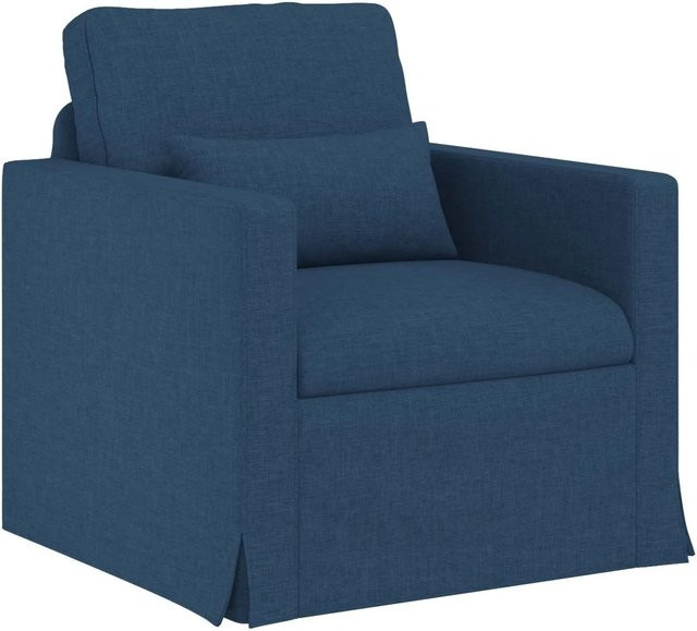 vidaXL Polstersofa Blau mit Stoffbezug und Metallrahmen B/T/H: 78 x 78 x 80 cm - Bild 1
