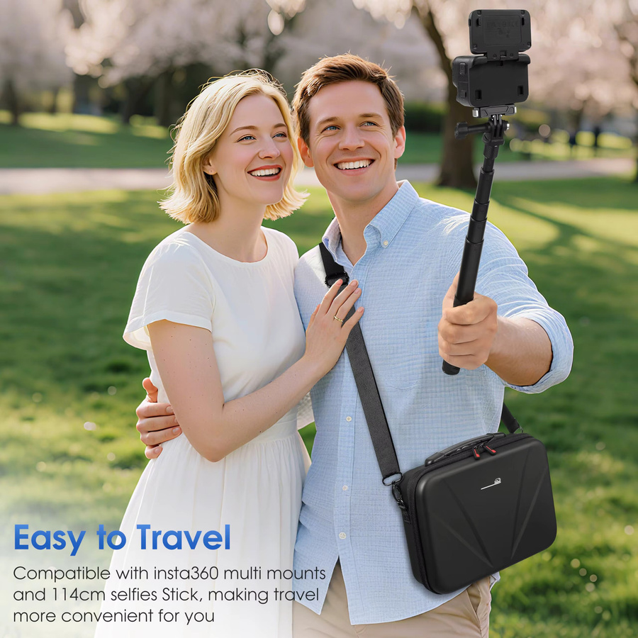 Insta360 Tragetasche und PU-Umhängetasche in Schwarz für Insta360 Ace Pro und Ace Pro 2 Kamera-Zubehör zur Reise-Aufbewahrung - Bild 6