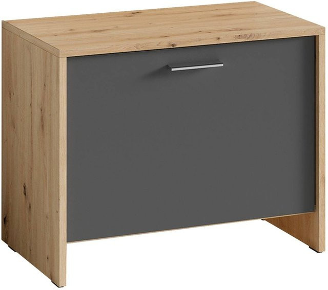 byLIVING Sitzbank BEN Schuhbank in Eiche und Anthrazit, B/H/T: 60 x 48 x 35 cm - Bild 1