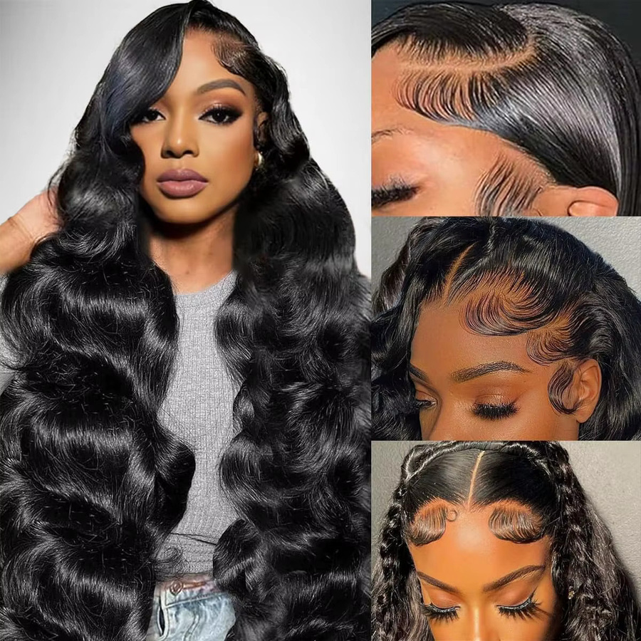 FIUMER Body Wave Echthaar-Perücke, 13x6 Lace Frontal, Transparent - Bild 2