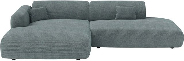 Maison Céphy Sofa Pogni in Blau, L-Form mit Cord-Bezug, Breite: 300 cm - Bild 1