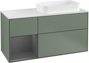 V&B Waschtischunterschrank Finion in Olivenmatt lackiert, Breite: 120 cm, Tiefe: 50,1 cm, Höhe: 50,1 cm - Bild 1
