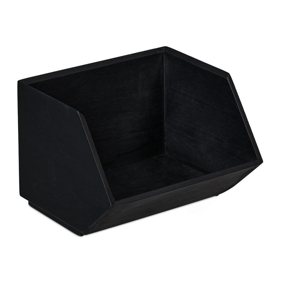 Relaxdays Schreibtischorganizer aus Bambus in Anthrazit, stapelbar, B/T/H: 35 x 31 x 12,5 cm - Bild 2