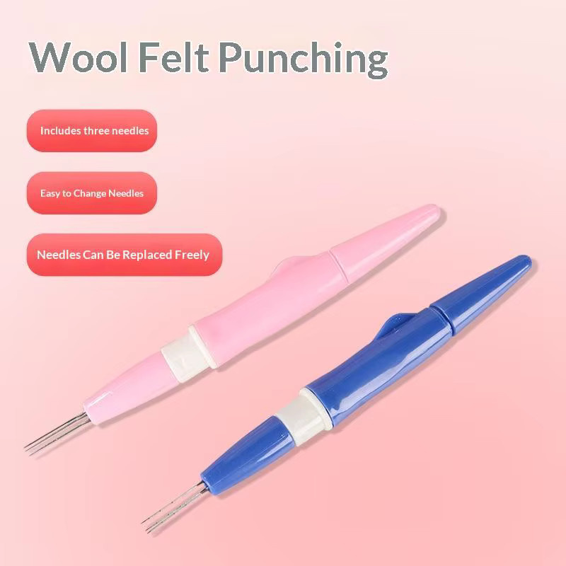 eelhoe Wollfilz-Nadelstift-Starter-Set in Pink mit 7 Ersatznadeln für DIY-Kunstfilzen und Handgemachte Dekorationen - Bild 2
