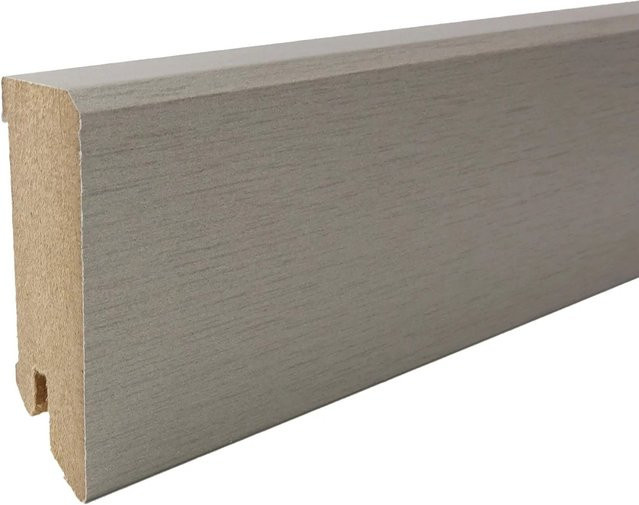 Praktikus Sockelleiste Cubica Edelstahl in White & Black, modern, B: 240 cm, H: 6 cm, T: 1,8 cm - Bild 1