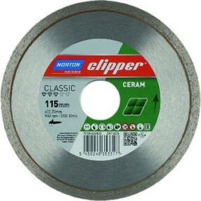 CLIPPER Diamant-Trennscheibe CLA Ceram 1670 für Fliesen, Durchmesser: 115 mm, Bohrung: 22,23 mm, Farbe: Silber - Bild 1