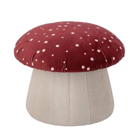 Bloomingville Mini Lue Pouf aus Polyester in Rot-Weiß mit Muster, Durchmesser: 37 cm