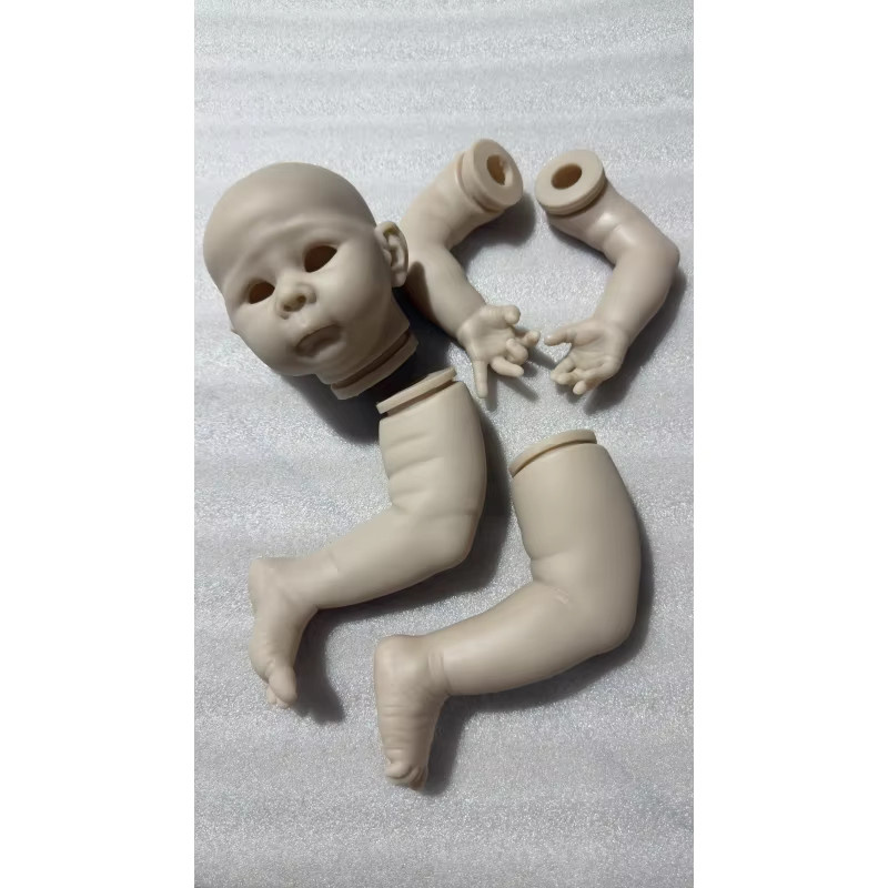 NPK Lizzy Reborn Puppen-Set, 19 Zoll, unfertig, unbemalt, unmontiert, mit Stoffkörper und Augen - Bild 2