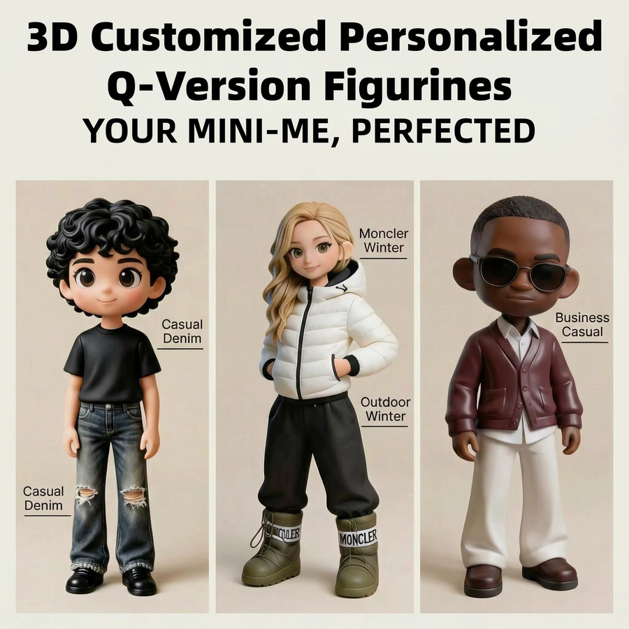 Individuelle 3D-Q-Version Figur mit eigenem Foto von OUZEY als personalisiertes Geschenk und Dekorationsstück - Bild 3