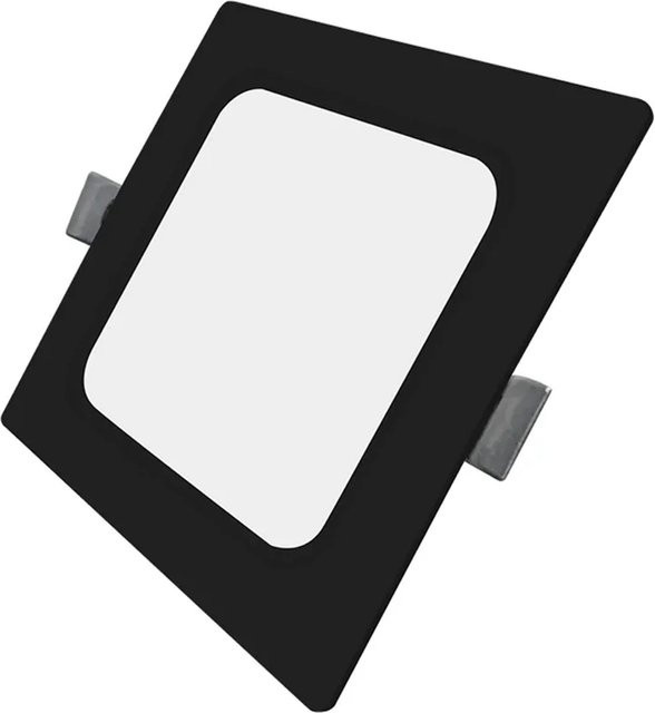 LUXULA LED Einbauleuchte Schwarz, Eckiger Deckenspot mit einstellbarer Lichtfarbe CCT, 12W, 1200lm, IP44, B: 173 mm, T: 173 mm, H: 26 mm - Bild 1