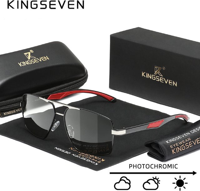 KINGSEVEN Sonnenbrille, quadratisch, Metall, schwarz, Unisex - Bild 1