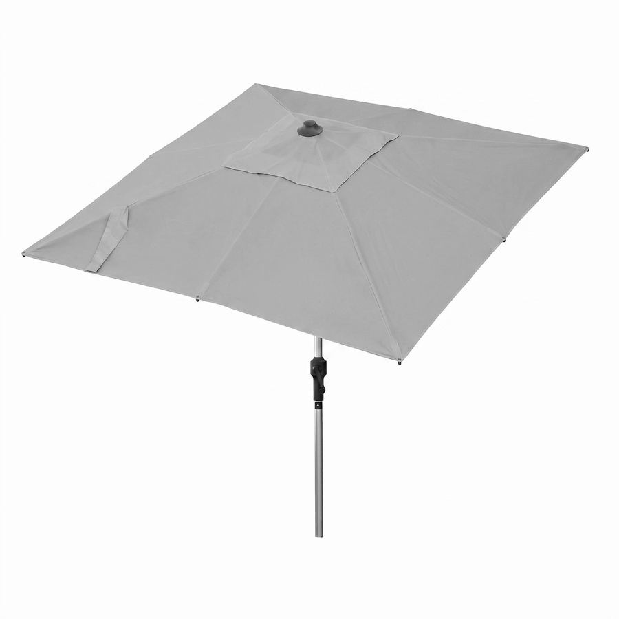 anndora Sonnenschirm quadratisch grau mit Kurbel und UPF 50+ aus Polyester und Aluminium, B/T: 200 x 200 cm, Höhe: 235 cm - Bild 1