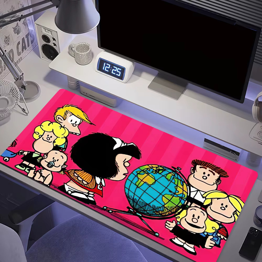 Großes Mousepad Mafalda Cartoon Design rutschfest und verdickt für Büro, Gaming und Studium, Mehrfarbig - Bild 4