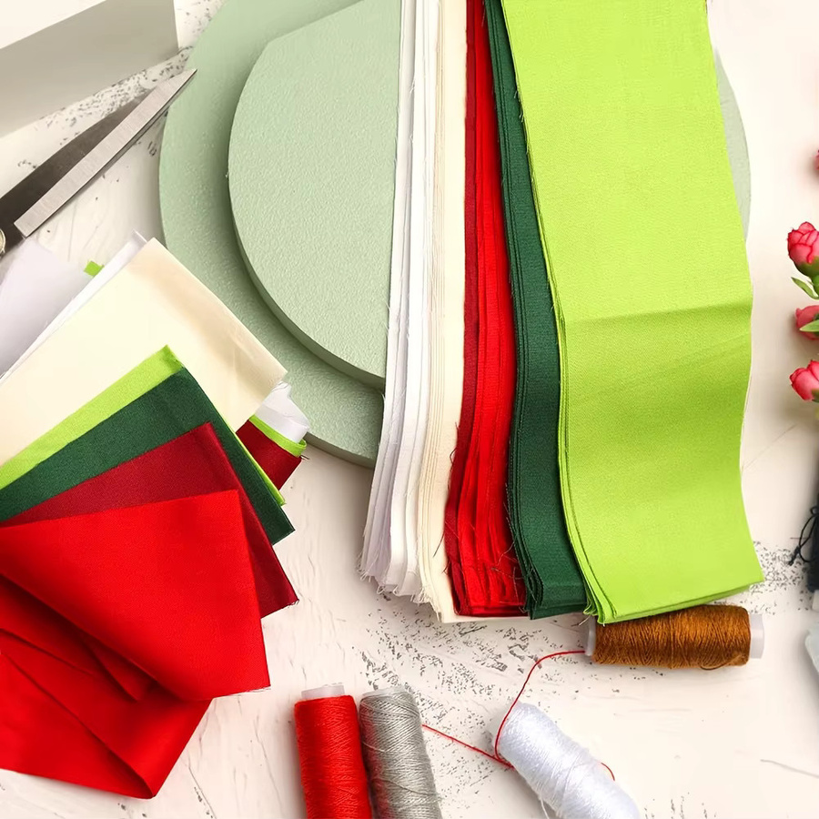 40 Stück WENYUYA Weihnachts-Geleirollen aus Baumwolle in Multicolour, vorgeschnittene Stoffstreifen für DIY-Nähprojekte - Bild 4