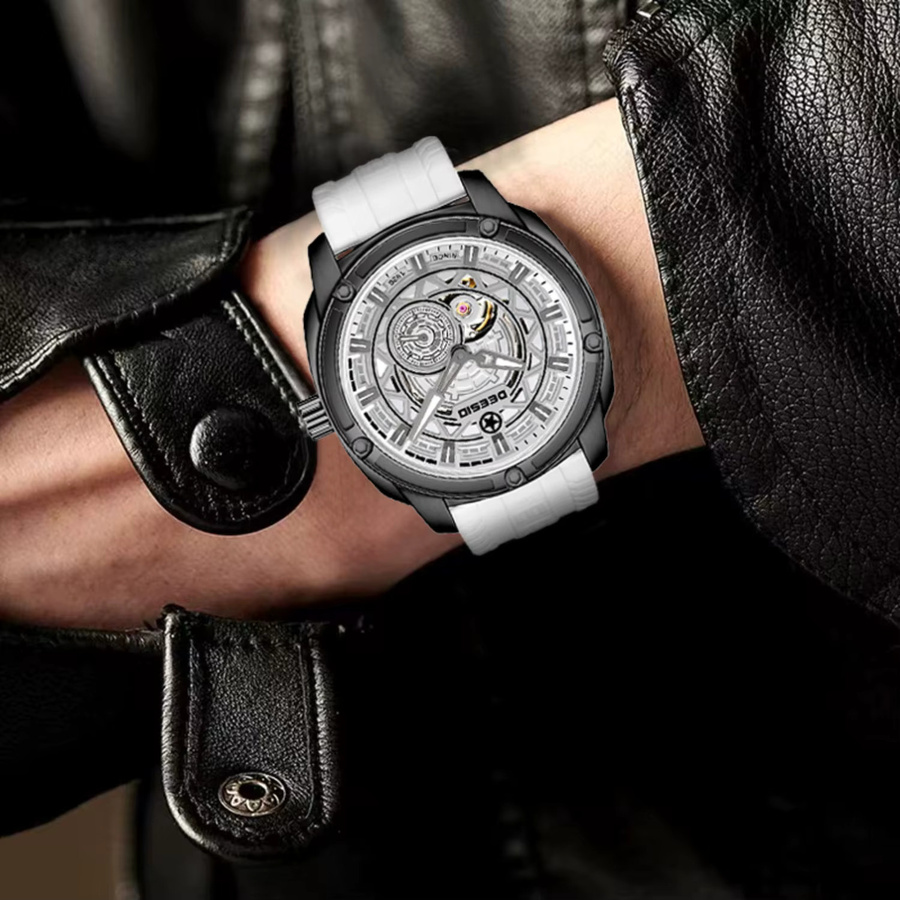 Deesio Armbanduhr, Automatik, Edelstahl, Silber, Herren - Bild 3