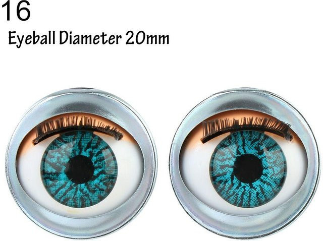 Fashnics Puppenaugen Zubehör, Rollende Augäpfel mit Wimpern, Blau, ab 7 Jahren - Bild 1
