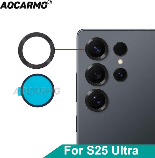 Aocarmo Kamera Objektiv Ring Metallrahmen für Samsung Galaxy S25 Ultra SM-S938U/F/0/B inklusive Klebstoff in Schwarz oder Blau - Bild 1