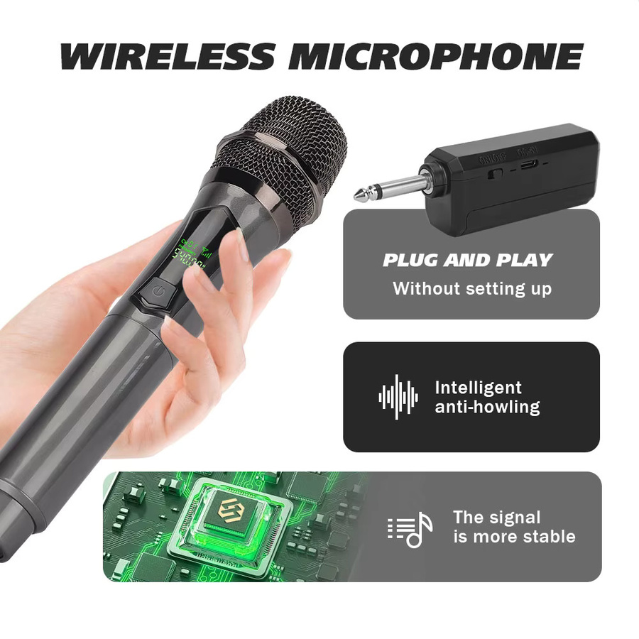 LMBGM W7 2,4G Kabelloses Aufladbares Handmikrofonsystem mit Langer Akkulaufzeit für Kirchen, Karaoke und Outdoor-Auftritte - Bild 6