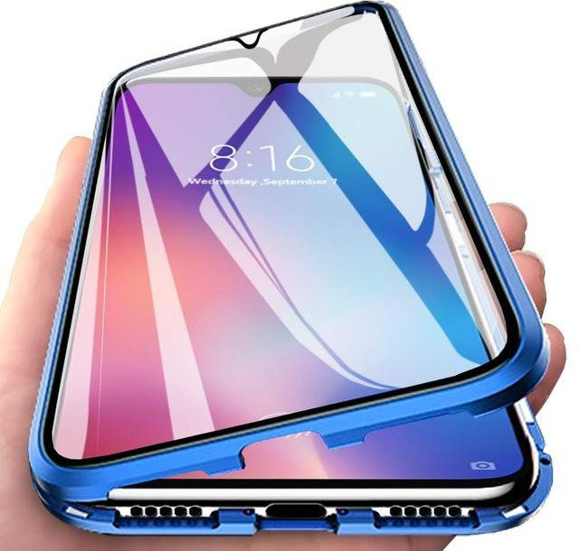 360 Grad Magnetische Schutzhülle für Samsung Galaxy A55 A56 A54 5G A53 A52S mit doppelseitigem gehärtetem Glas in Blau - Bild 1