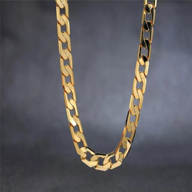 Halskette 925 Sterlingsilber, 18 Karat Gold, 65cm, Damen, Herren - Bild 1