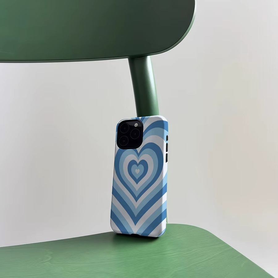CaseLumi Matte Bumper Schutzhülle mit MagSafe Kompatibilität und Herz-Design für iPhone 17 16 15 14 13 Pro Max in Blau - Bild 4