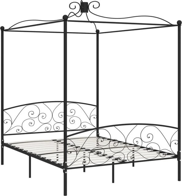 vidaXL Himmelbett-Gestell aus Metall in Schwarz - Bild 1