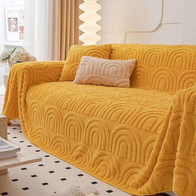 Moderner Winter Plüsch Sofabezug aus Fleece, verdickte Sofadecke für Erwachsene, B/B: 180 x 130 cm - Bild 1
