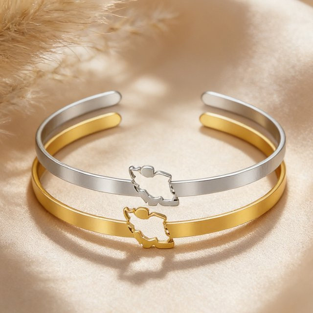 Dawapara Armreif Edelstahl, Gold, Unisex - Bild 1