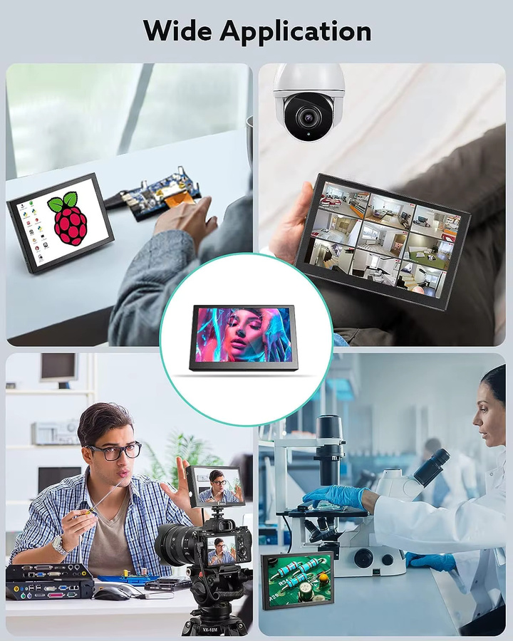 Eyoyo 5-Zoll Mini-LCD-Monitor in Schwarz mit HD-TFT-Bildschirm, 800 x 480 Auflösung, 140 Grad Weitwinkel und integriertem Lautsprecher sowie HDMI, VGA und AV Videoeingang - Bild 5