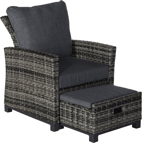 CASAYA Sessel Bolanos in Schwarz aus Kunststoff und Metall für den Garten B/H/T: 68 x 84 x 77 cm - Bild 1