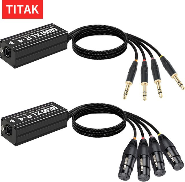 TITAK RJ45 zu Audio 4-Kanal 5-Pin XLR Multi-Netzwerk Breakout-Empfängerkabel-Verlängerung in Schwarz für DMX-Kanäle über Cat5e/Cat6 Ethercon-Kabel - Bild 1