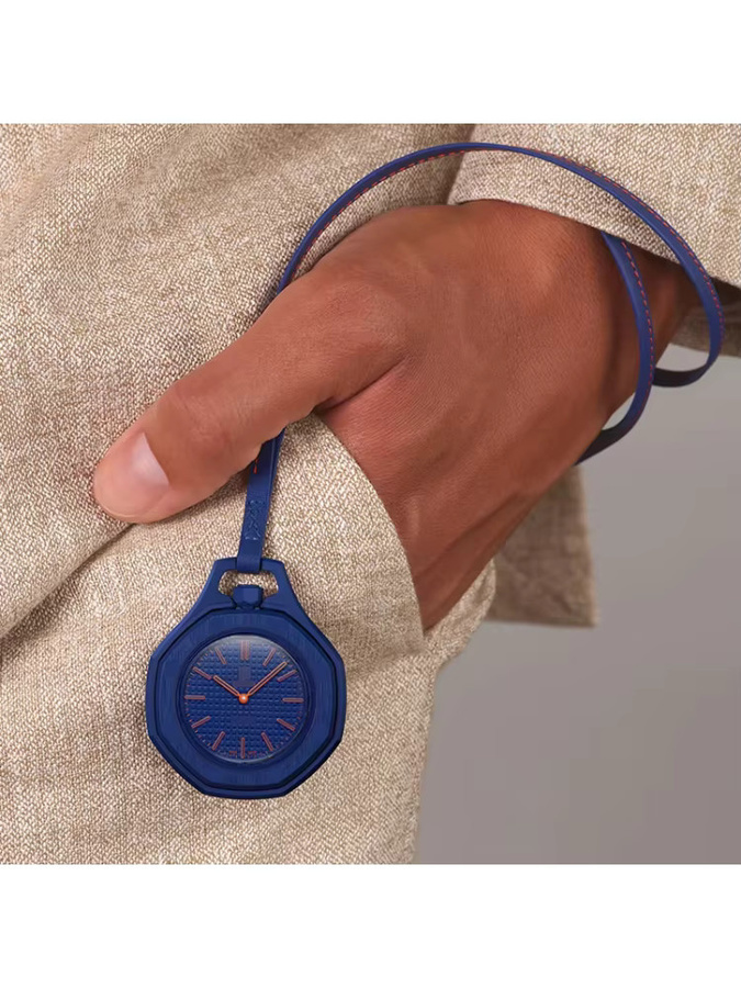 Swatch Taschenuhrengehäuse, Biokeramikgehäuse, Lanyard aus Kalbsleder - Bild 2