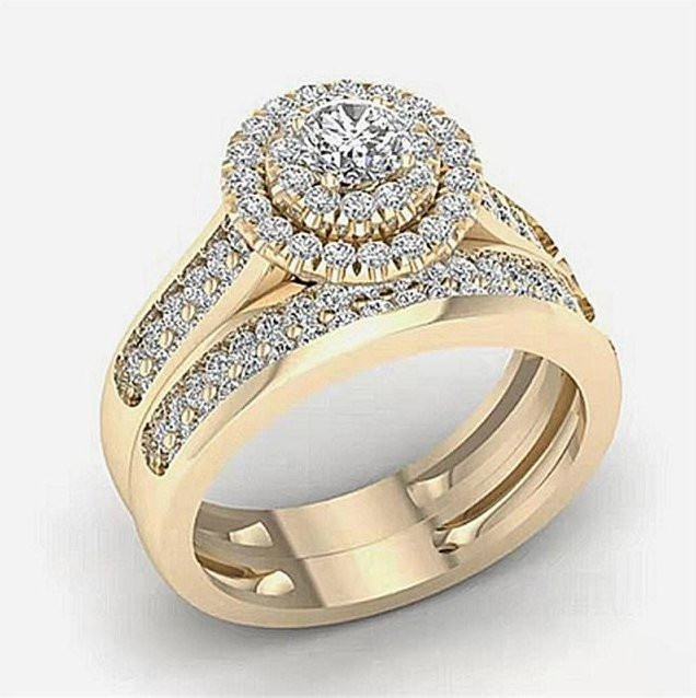 Mifeiya Ring-Set, Zirkonia, Kristall, Schwarz, Unisex - Bild 1