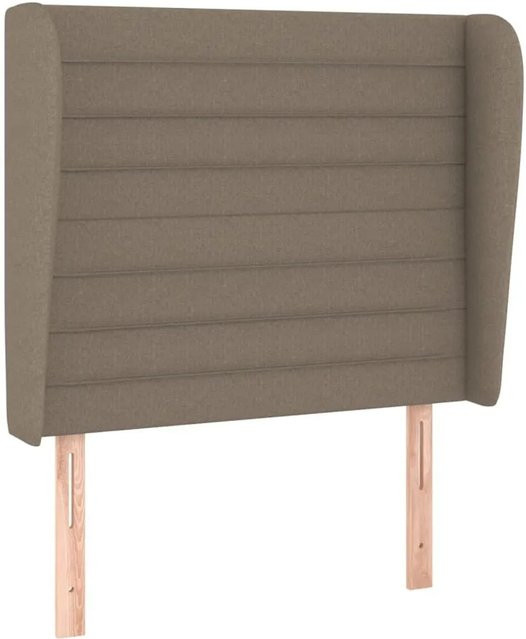 vidaXL Kopfteil mit Ohren in Taupe/Beige aus Stoff, B/T/H: 83 x 23 x 118/128 cm - Bild 1