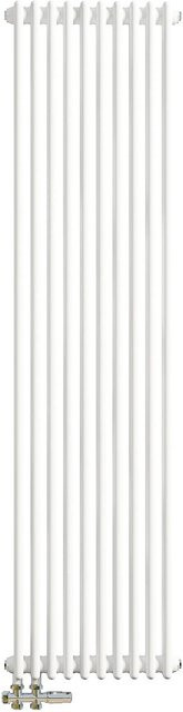 AICA Traditioneller 2-Spalten Heizkörper im Gusseisenstil aus Stahl, Weiß, Höhe: 180 cm, Breite: 47 cm - Bild 1