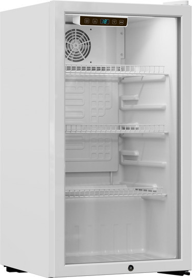 PKM Flaschenkühlschrank GKS83W in Weiß mit Glastür und LED-Innenbeleuchtung - Bild 1