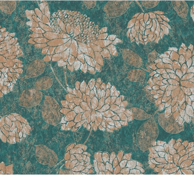 A.S. Création Vliestapete Attractive 2 Floral in Grün und Gold, B/L: 53 x 1005 cm - Bild 1