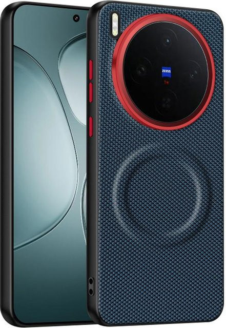 Magnetische Schutzhülle aus weichem TPU und Nylon-Gewebe für Vivo X300 und Vivo X300 Pro in Schwarz, Grün oder Blau - Bild 1