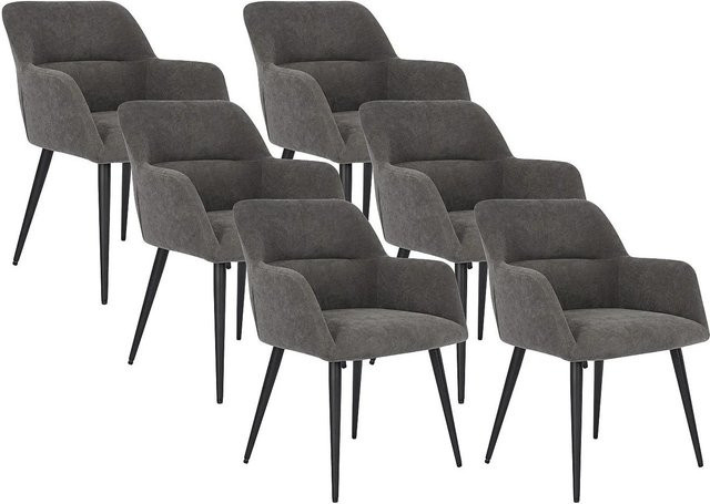 Vente-unique Stuhl Heka Anthrazitgrau aus Stoff und Metall B: 59,5 cm, T: 59,5 cm, H: 61,0 cm - Bild 1