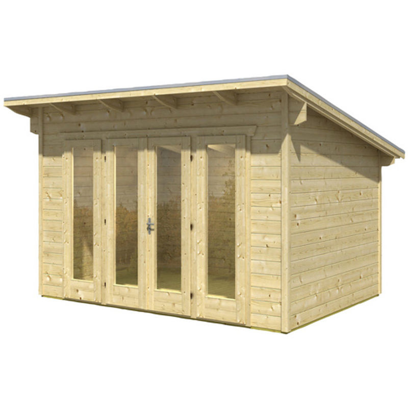 SKANHOLZ Gartenhaus Ostende aus Holz in Beige inklusive Fußboden, B/H/T: 390 x 249,5 x 250 cm - Bild 2