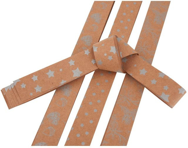 Gebrüder Bertels Kraftpapier-Streifen in Braun für die Weihnachtsdekoration, Breite: 15 mm - Bild 1