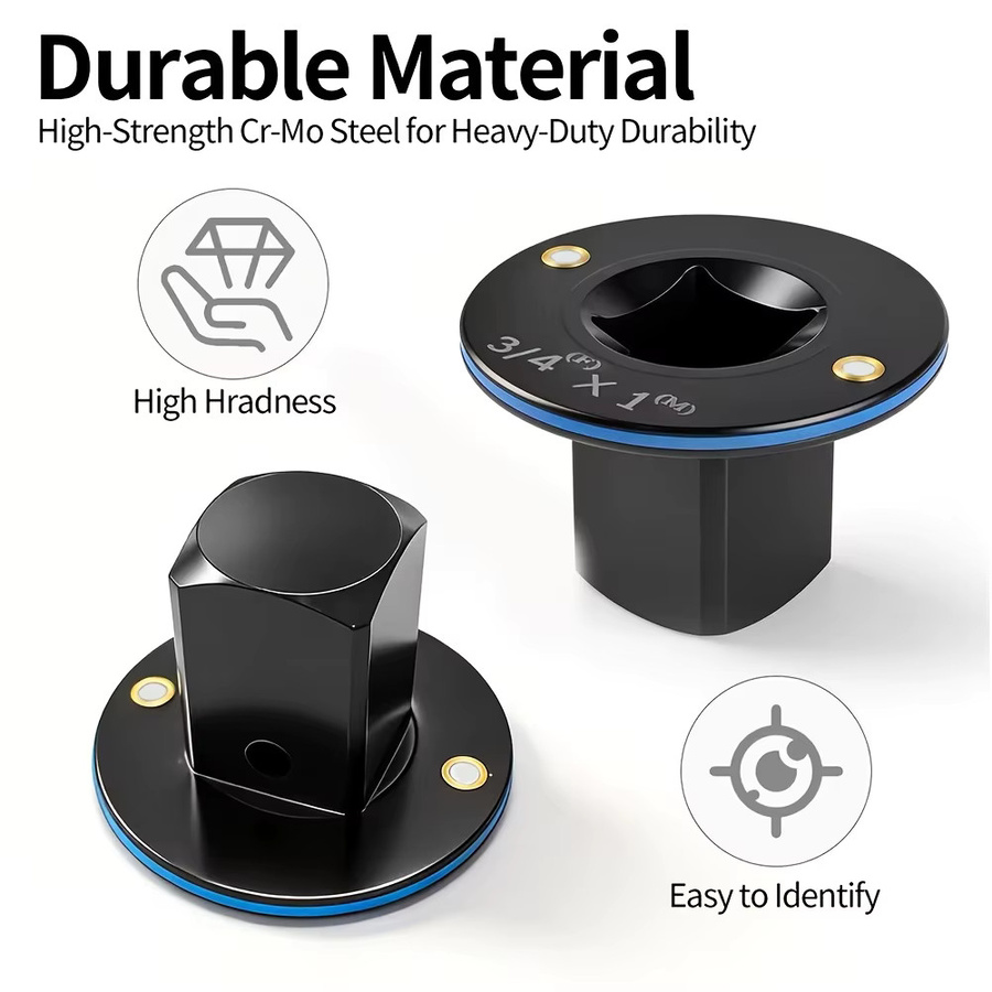 NIUXIANG Schlagsteckschlüssel-Adapter mit niedrigem Profil und magnetischer Halterung in Schwarz - Bild 2